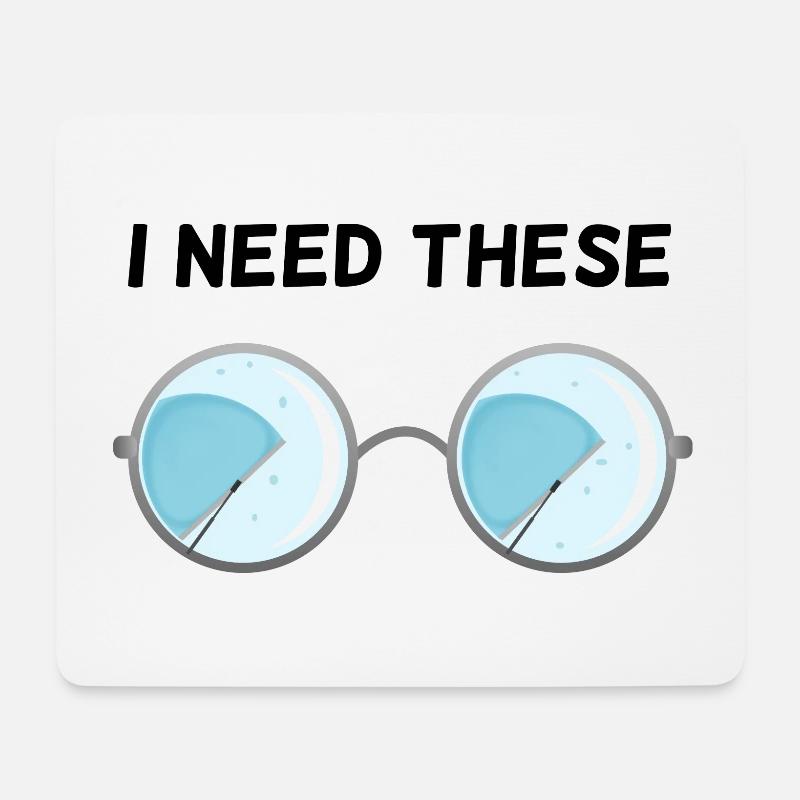 Ich brauche diese Brille! - Mousepad (Querformat) - Weiß