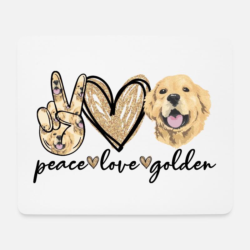 Golden Retriever - Mousepad (Querformat) - Weiß