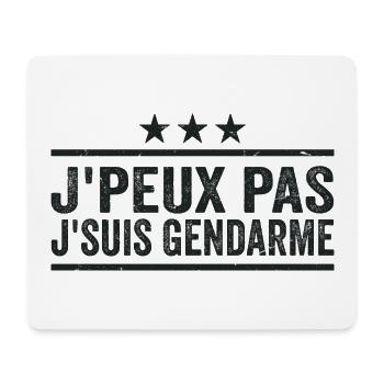 J'peux pas j'suis Gendarme Cadeau Humour - Tapis de souris (format paysage) - blanc - Devant