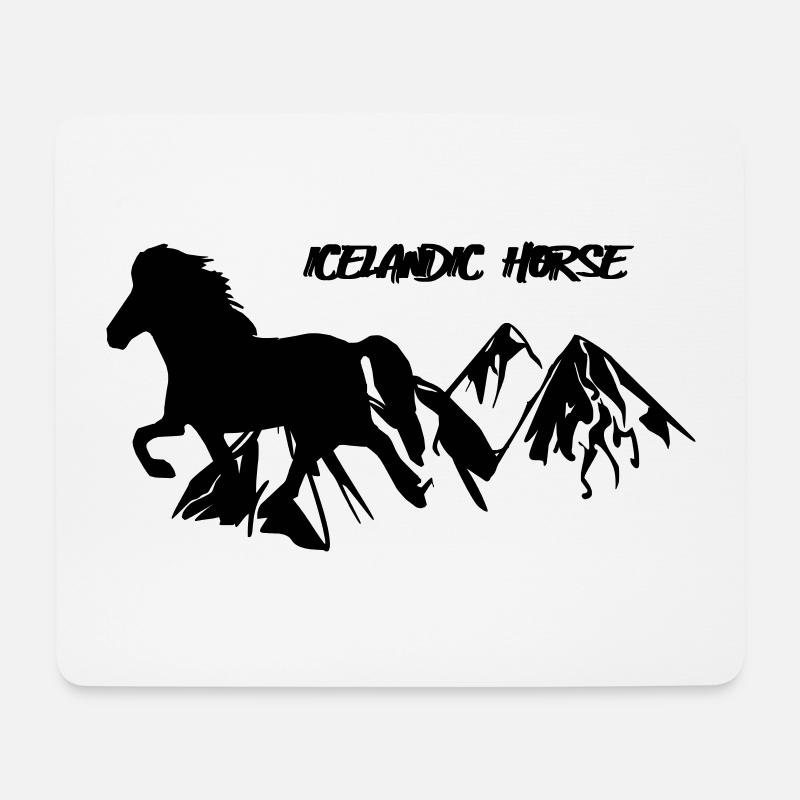 Icelandic Horse: Islandpferd Pferd Pony Merch - Mousepad (Querformat) - Weiß