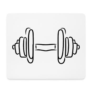 Haltère de fitness - Tapis de souris (format paysage) - blanc - Devant