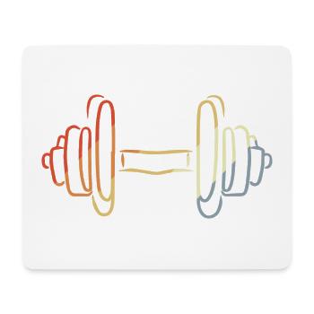 Fitness Hantel Skizze - Mousepad (Querformat) - Weiß - Vorne