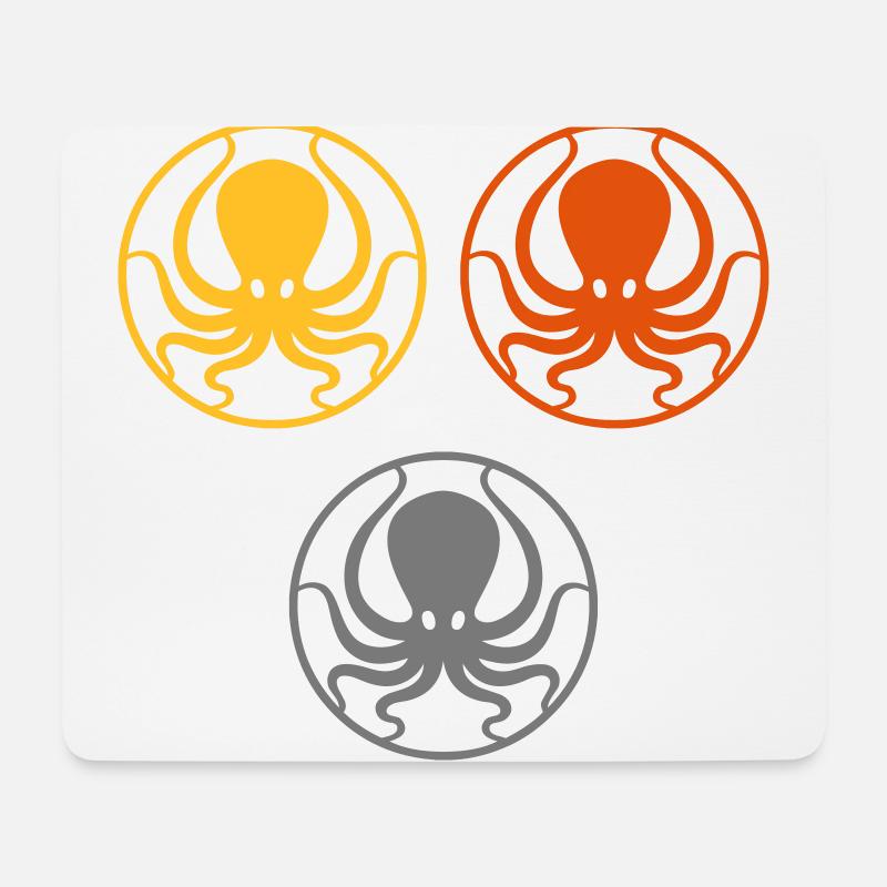Tintenfisch - Mousepad (Querformat) - Weiß
