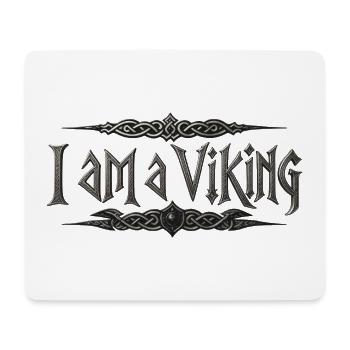 I Am A Viking – Celtic Knot Typography - Mouse Pad (horizontal) - white - Front