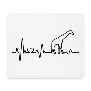 Giraffe Heartbeat ECG Animal Africa Pulse Safari - Mouse Pad (horizontal) - white - Front