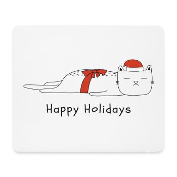 Funny cat Christmas - Mouse Pad (horizontal) - white - Front