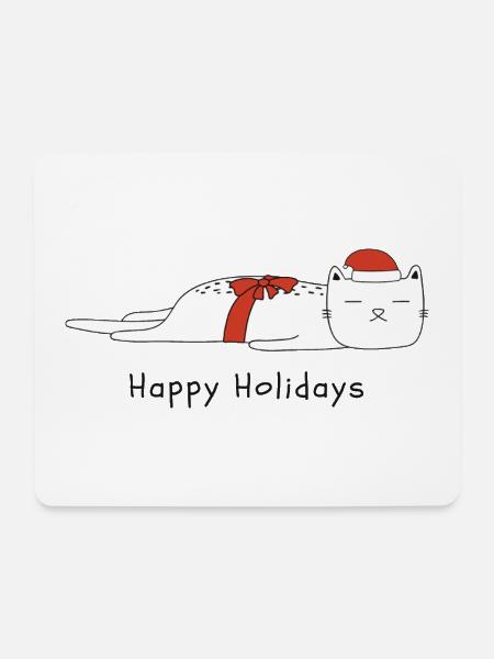 Lustige Katze Weihnachten - Mousepad (Querformat) - Weiß