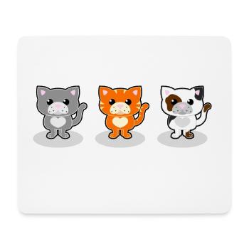 Süße Katzen - Mousepad (Querformat) - Weiß - Vorne