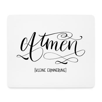 ATMEN Yoga - Mousepad (Querformat) - Weiß - Vorne