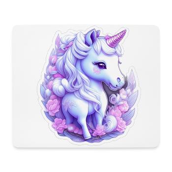 Niedliches Einhorn - Mousepad (Querformat) - Weiß - Vorne