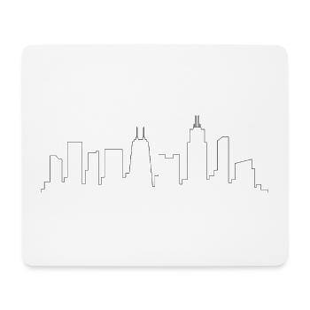 Umriss der Skyline von Chicago - Mousepad (Querformat) - Weiß - Vorne