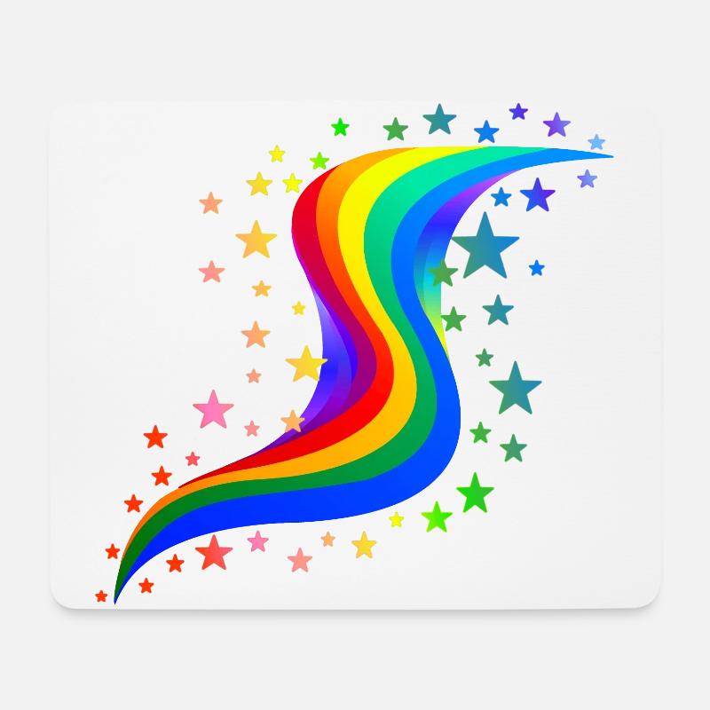 Rainbow with stars - Mouse Pad (horizontal) - white
