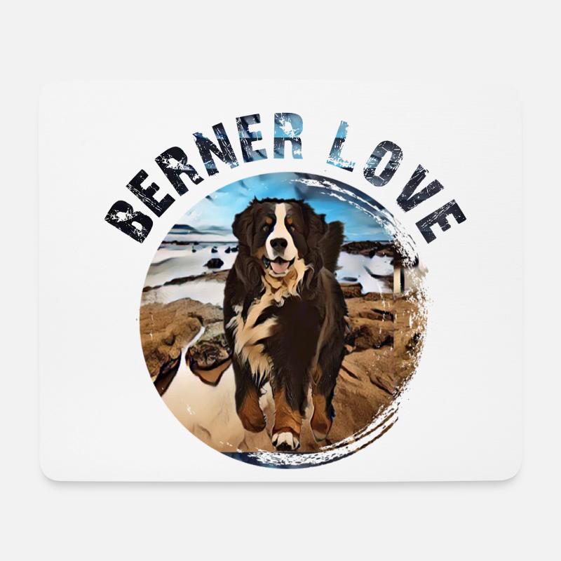 Berner Berghund - Mousepad (Querformat) - Weiß