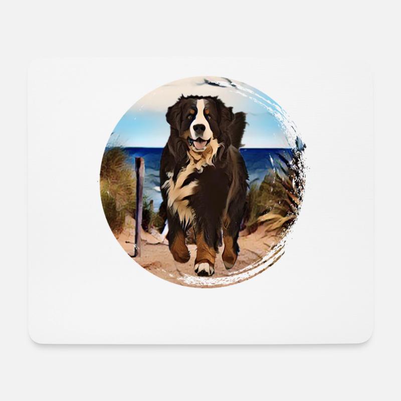 Berner Berghund - Mousepad (Querformat) - Weiß