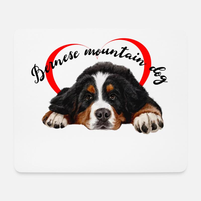 Berner Sennenhund - Mousepad (Querformat) - Weiß