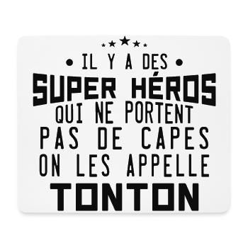 il y a des super-héros ... tonton - Tapis de souris (format paysage) - blanc - Devant