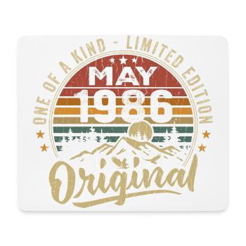 Mai 1986 Vintage Cadeau D’anniversaire Mai 1986 - Tapis de souris (format paysage) - blanc - Devant
