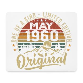 Mai 1960 Jahrgang Mai 1960 Geburtstagsgeschenk - Mousepad (Querformat) - Weiß - Vorne