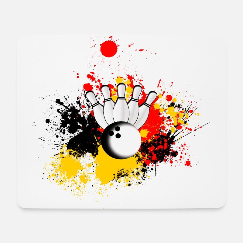 Lustige bowling, Bowling, Bowler - Mousepad (Querformat) - Weiß