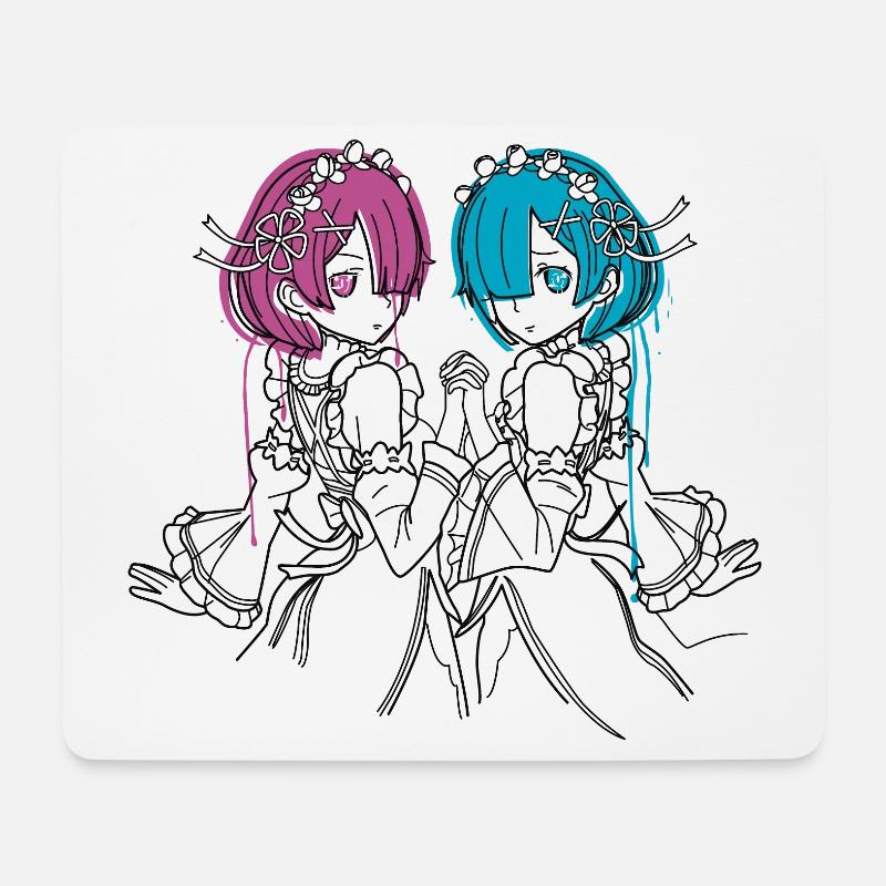 Twins c. 2 - Mousepad (Querformat) - Weiß