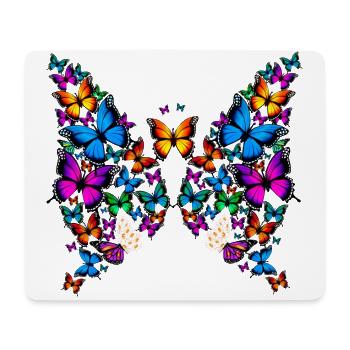 Frau Mädchen Schmetterlinge Gänseblümchen Design - Mousepad (Querformat) - Weiß - Vorne