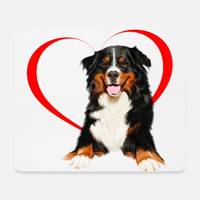 Berner Sennenhund - Mousepad (Querformat) - Weiß