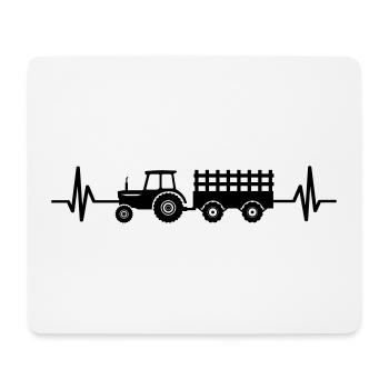 Tractor Hanger Heartbeat ECG Farmer Farmer Harvest - Mouse Pad (horizontal) - white - Front