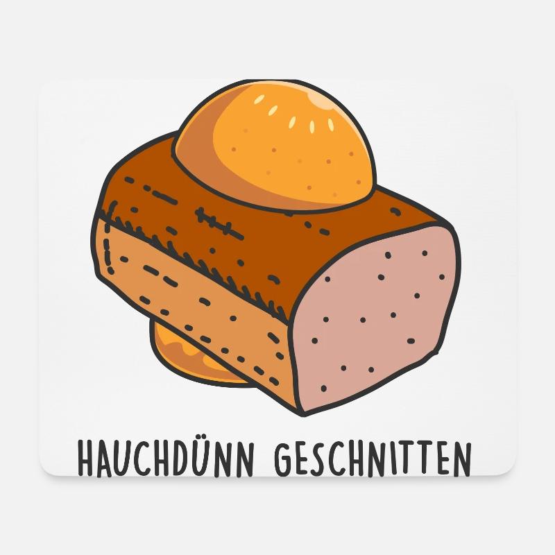 Leberkäse Semmel - Brot - Hauchdünn geschnitten - Mousepad (Querformat) - Weiß