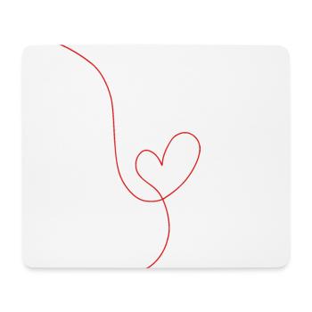 Rote Herzlinienzeichnung - Mousepad (Querformat) - Weiß - Vorne