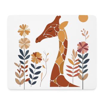 Florale Giraffe - Mousepad (Querformat) - Weiß - Vorne