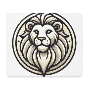 Conception d’insigne de lion stylisé - Tapis de souris (format paysage) - blanc - Devant