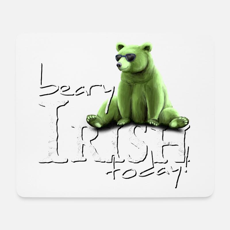 Beary Irish Today Green Bear St Patrick's Day - Mouse Pad (horizontal) - white