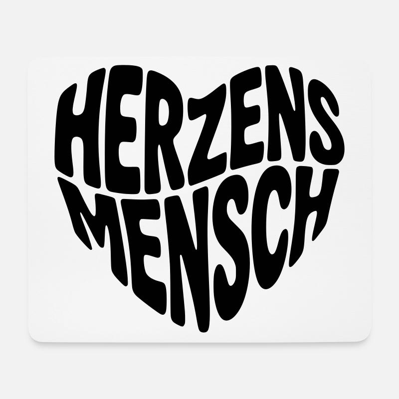 Herzensmensch Herzform - Mousepad (Querformat) - Weiß