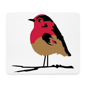 A robin on branch - Mouse Pad (horizontal) - white - Front