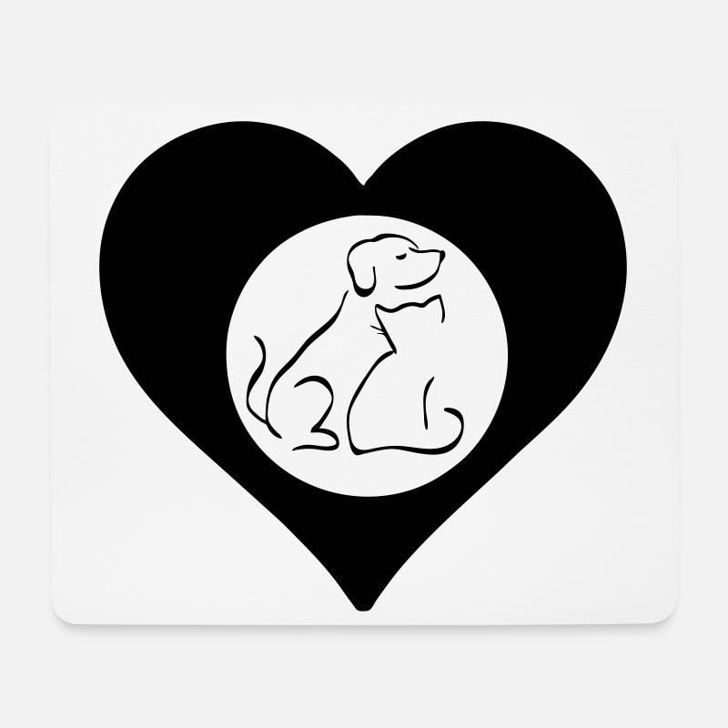 Herz voller Tierliebe / Animal Heart - Mouse Pad (horizontal) - white