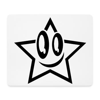 lachender stern gesicht star - Mouse Pad (horizontal) - white - Front