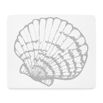 Muschelschale Linienstudie - Mousepad (Querformat) - Weiß - Vorne
