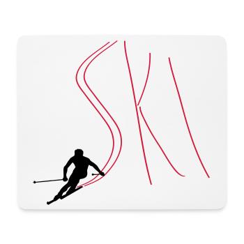 Ski - Tapis de souris (format paysage) - blanc - Devant