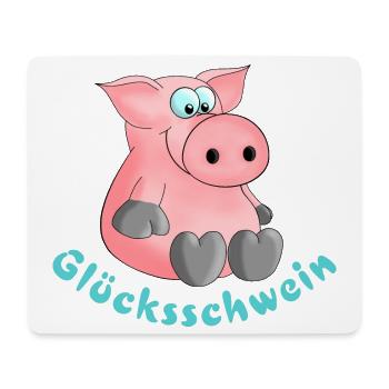 Glücksschwein - Glücksbringer - Glück - Mousepad (Querformat) - Weiß - Vorne