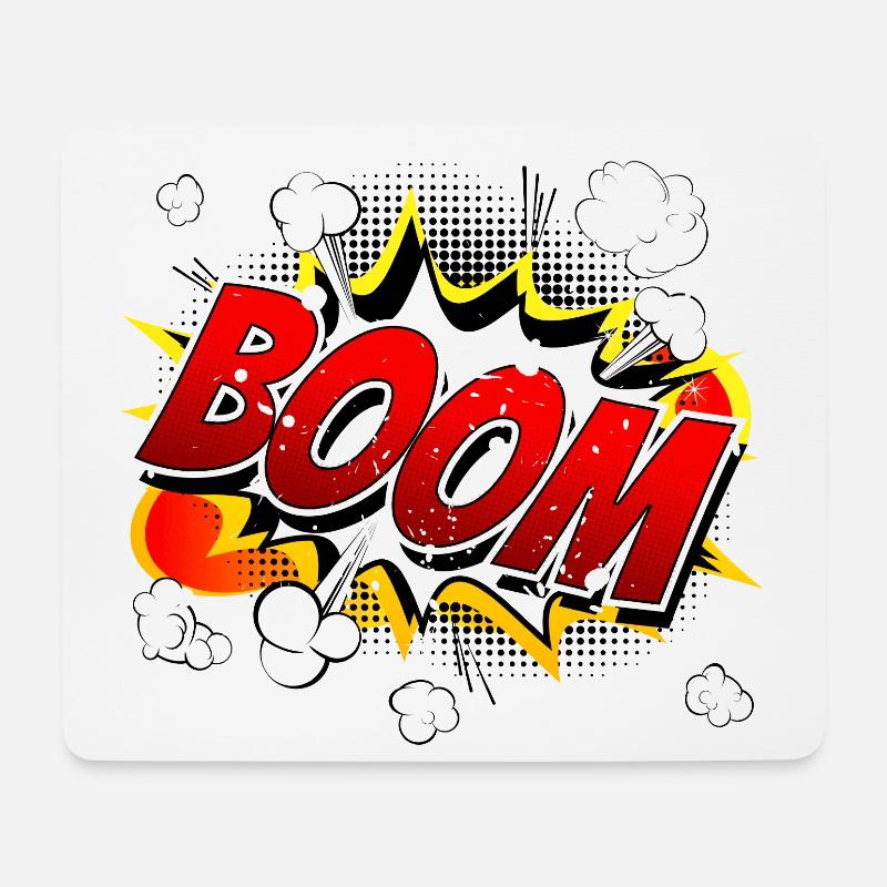 Boom Comic Grafik - Mousepad (Querformat) - Weiß