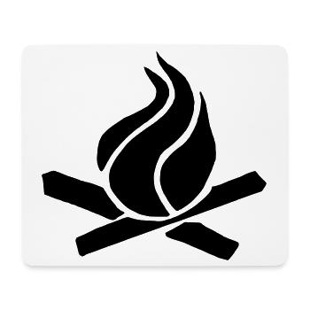 flame wood grill - Mouse Pad (horizontal) - white - Front