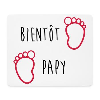 Bientôt Papy / Grand Pere / Naissance / Bébé - Tapis de souris (format paysage) - blanc - Devant