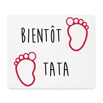 Tante / Tata / Marraine / Oncle / Nourrice / Bébé - Tapis de souris (format paysage) - blanc - Devant