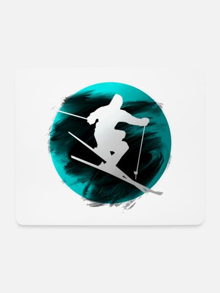 Ski - Mousepad (Querformat) - Weiß