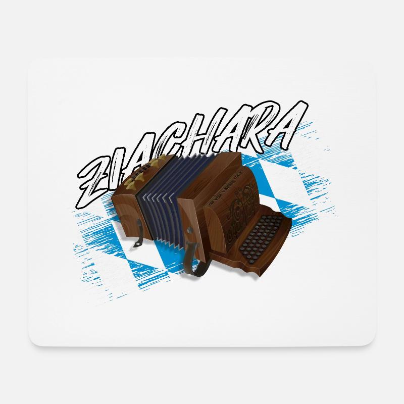 Zichara - Jouer de l’harmonica bavière | ZiachON ! - Tapis de souris (format paysage) - blanc