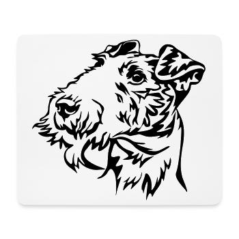 Fox terrier head - Mouse Pad (horizontal) - white - Front