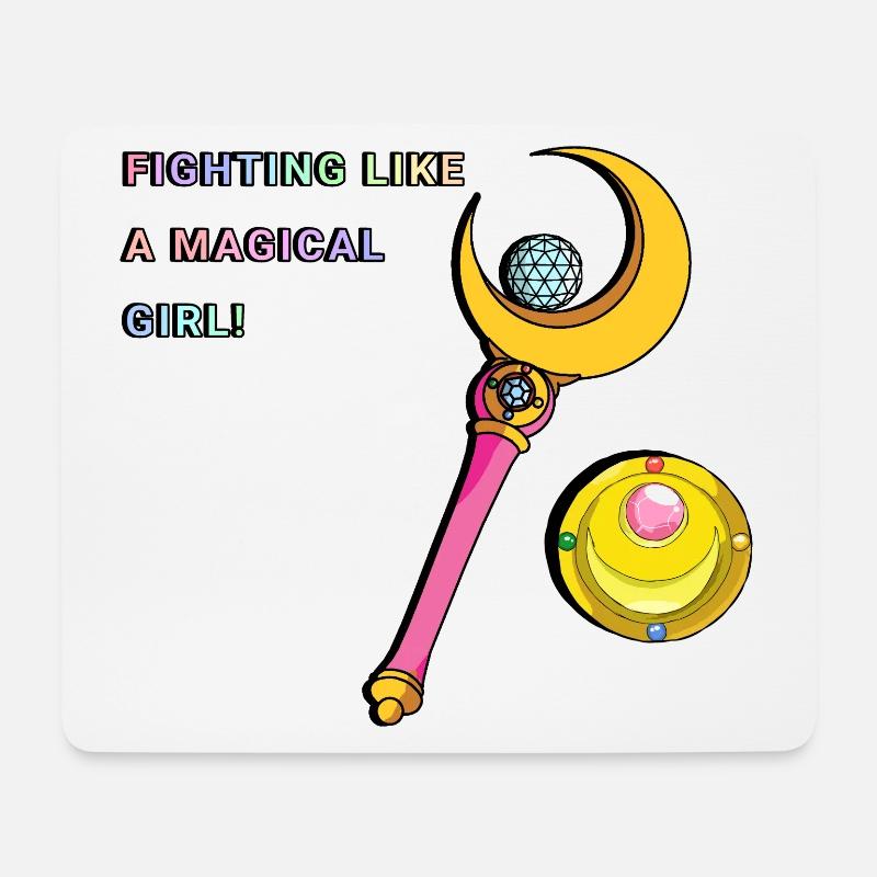 Sailor Moon Fighting wie ein magisches Mädchen - Mousepad (Querformat) - Weiß