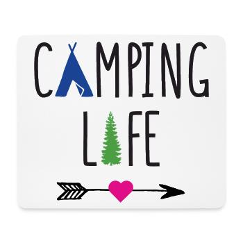 Vie de camping - Tapis de souris (format paysage) - blanc - Devant