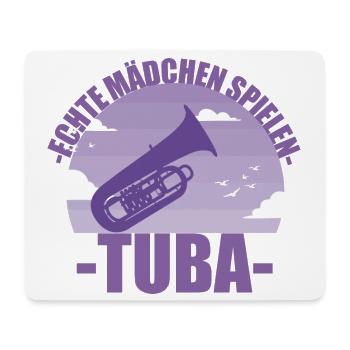 Tuba Musikerin Instrument Mädchen Geschenk - Mousepad (Querformat) - Weiß - Vorne