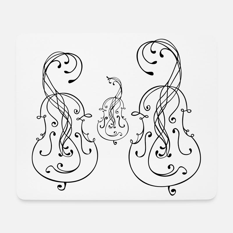 Famille de violoncelles - Tapis de souris (format paysage) - blanc